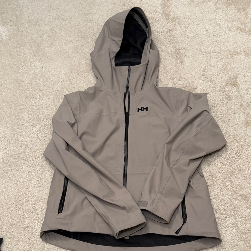 Helly Hansen Hooded Softshell Jacket - Taupe Gray. Women’s L